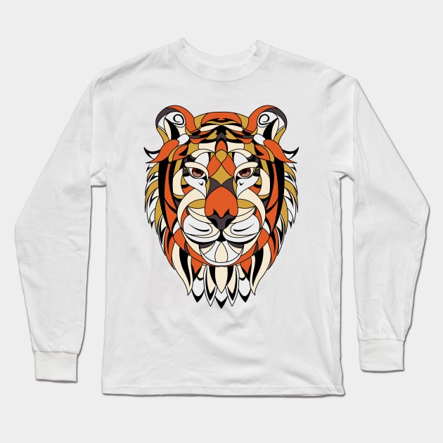 Tiger face Long Sleeve T-Shirt by Velvet